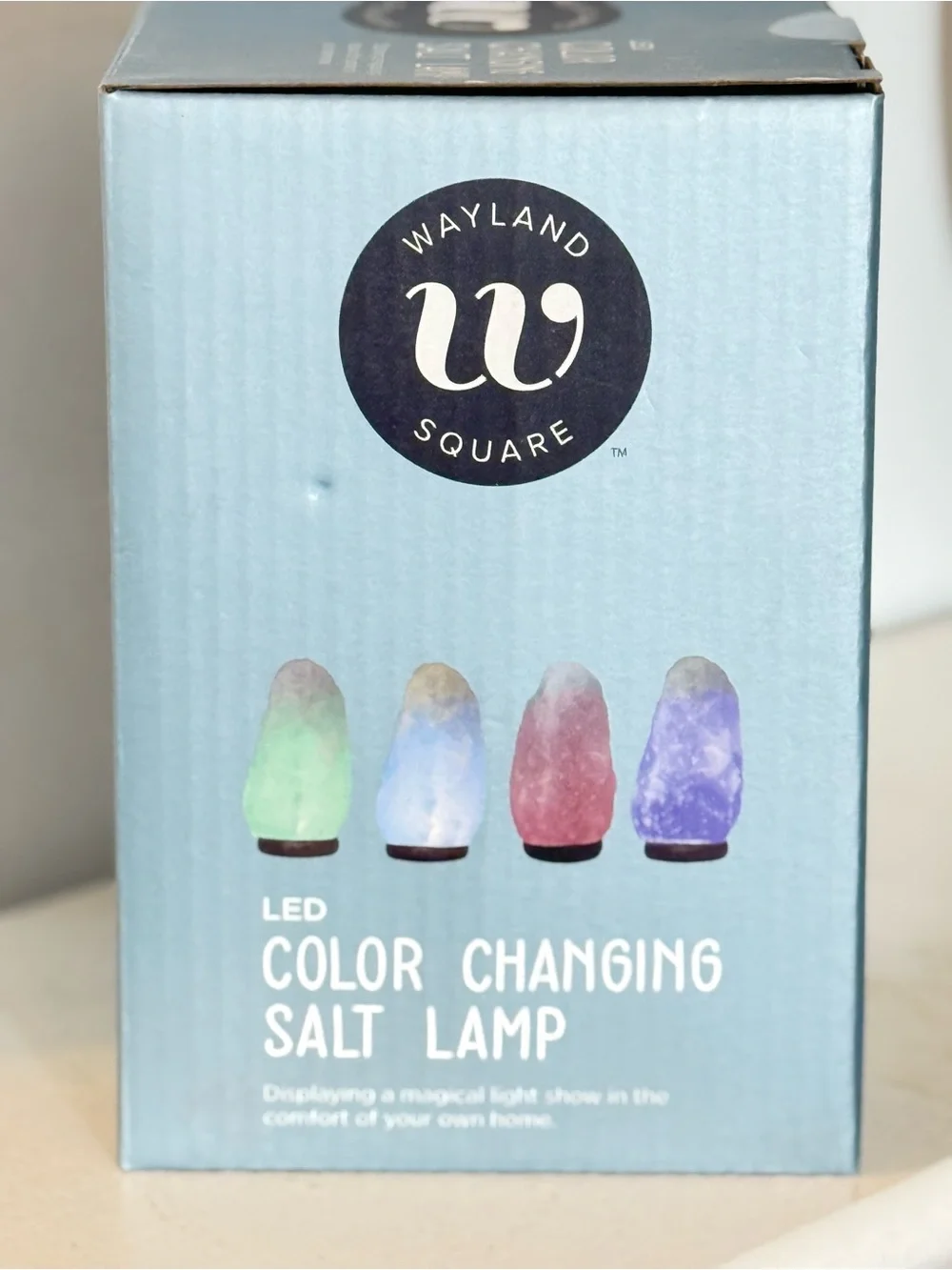 Wayland Square LED Color Changing Salt Lamp - Purple/White/Blue/Green